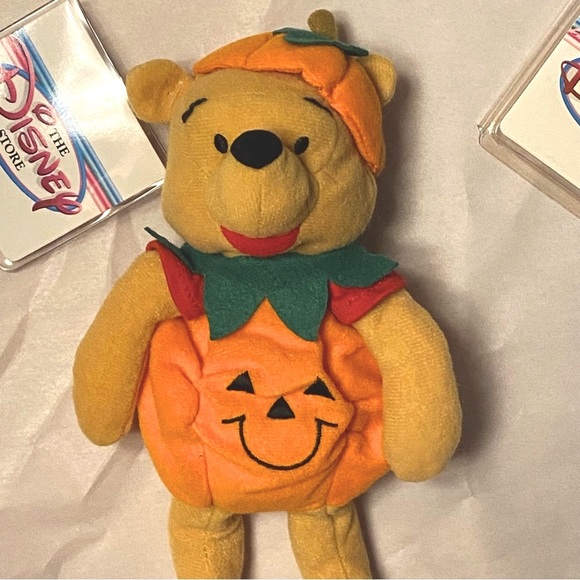 Disneys Winnie the Pooh Beanies pumpkin and Easter bunny set of 2 - Picture 2 of 5